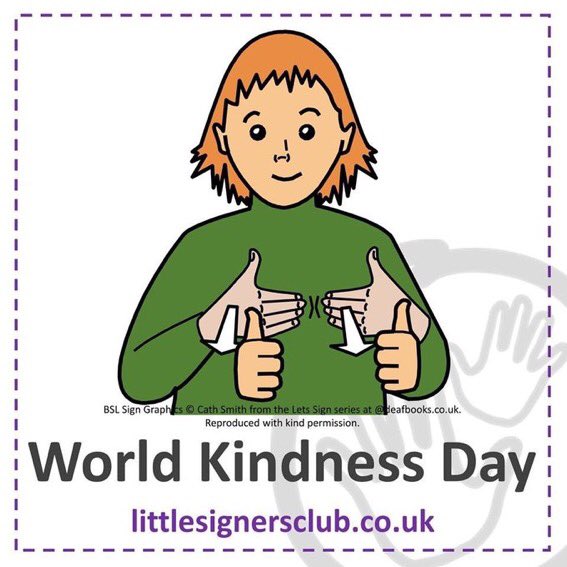 Today is #WorldKindnessDay. Mencap says "82% of children with learning disabilities are bullied and 79% are scared to go out because they are frightened they might be bullied". Be kind!

<a href="/Deafbooks/">Let's Sign</a> <a href="/LittleSignerHQ/">Little Signers Club</a> <a href="/mencap_charity/">Mencap</a> <a href="/MakatonLDND/">MakatonLDND</a> <a href="/MakatonYou/">Hello to Alice</a> <a href="/helen_laverty/">Helen Laverty MBE</a> <a href="/DSAInfo/">Down's Syndrome Association</a>