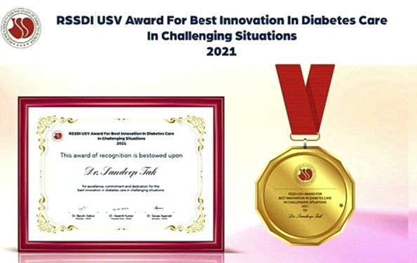 drstak70's tweet photo. Proud and privileged to receive RSSDI - Research Society for The Study of Diabetes in India award in an inaugural ceremony of #RSSDI2021 for innovation in #Diabetes care.
@Rssdi_official @banshisaboo @TakShubhanjali https://t.co/pDWm7fzgwb