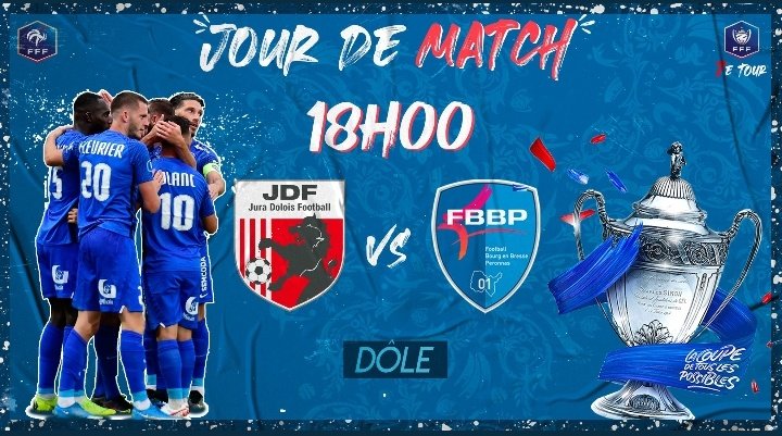 🗓️ | Jour de Match ! |

🆚 Jura Dolois Football 
🏆 <a href="/coupedefrance/">CruelFootball</a>, 7ème tour 
🏟 Dôle 
⏰ 18h00
📺 ❌
📱#FBBP01

ALLEZ LES BLEUS ! 💙

#TeamBressan