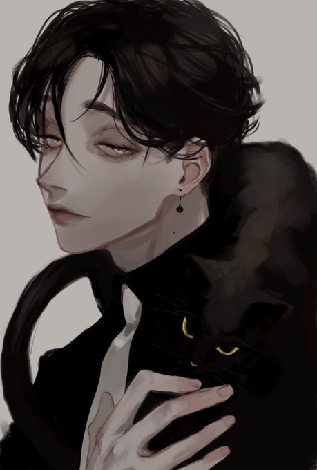「黒猫 黒髪」のTwitter画像/イラスト(人気順)