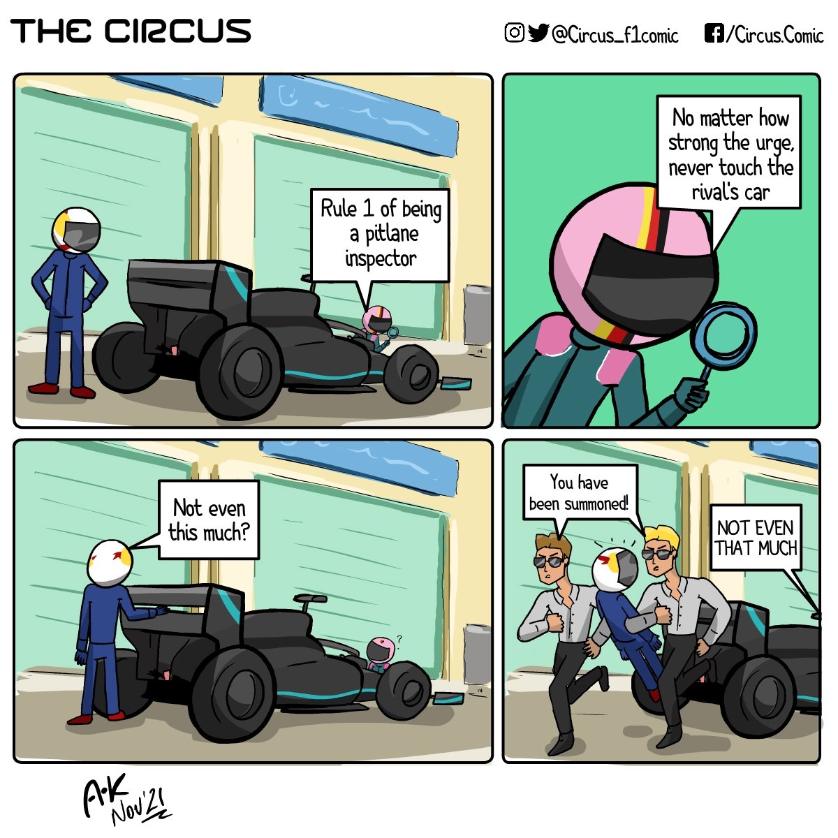 Circus_f1's tweet image. Not a great first day for Sub Inspector Max Verstappen. #MaxVerstappen #InspectorSeb #Brazilgp #LewisHamilton