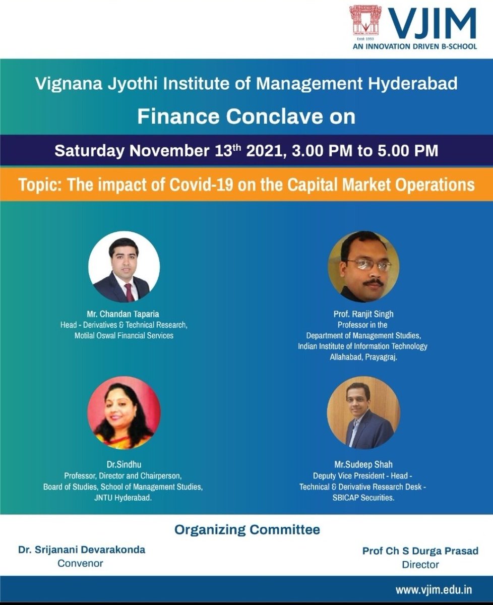 tapariachandan's tweet photo. VJIM - Hyderabad : Finance Conclave on "The impact of Covid - 19 on the Capital Market Operations"
#StocksMarket
#conclave #finance #vjim #hyderabad #MBA #BSchool
#Finanacialliteracy https://t.co/kFnOnHPaT7