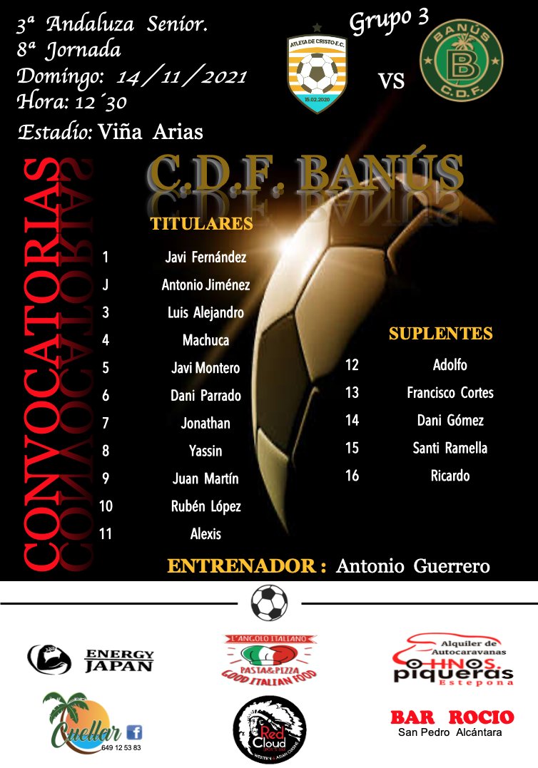 JosePascualgon3's tweet photo. ‼️OS Recordamos la
CONVOCATORIA de Nuestro EQUIPO ‼️
💥⚽ - SENIOR
💚🖤 ‼️‼️ VAMOS C.D.F. BANÚS ‼️‼️ 💚🖤
#uneteanustrafamilia
#corazoncdfbanús
#pasionporelfutbol
#Cdfbanus
#Cdfbanus
#Clubdeportivofútbolbanús https://t.co/pnHrXImfXp