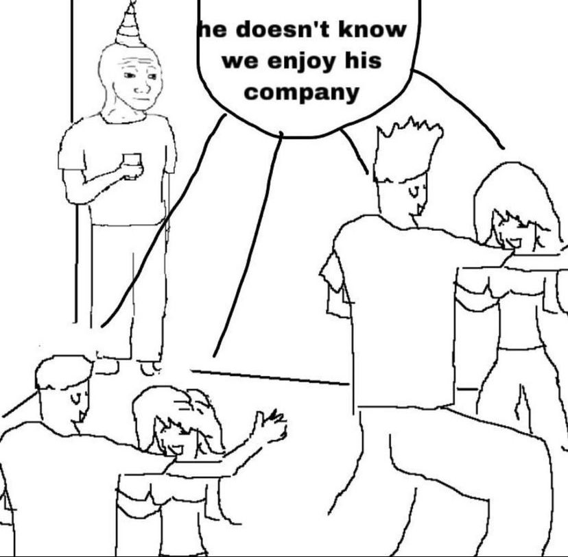 Guy in corner of party Meme Generator