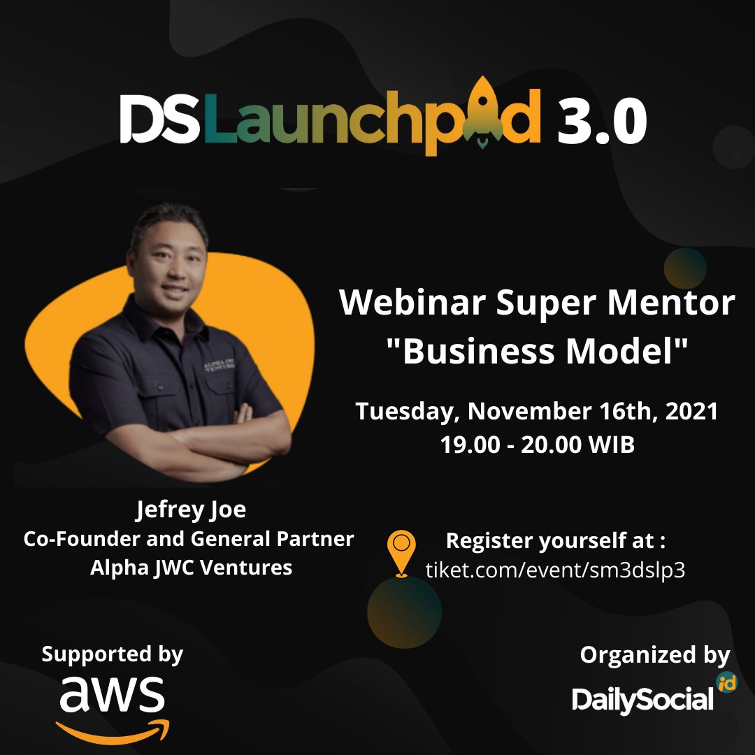 dailysocial's tweet photo. Ikuti webinar #DSLaunchpad 3.0 X AWS bersama Jefrey Joe yang akan membahas bisnis model berkelanjutan hingga strategi bisnis.
Daftar di https://t.co/xT8CHZNDqq
#StartupIndonesia #DSStartup #StartupIsLife #SelasaStartup https://t.co/ZgDJXYGRpH