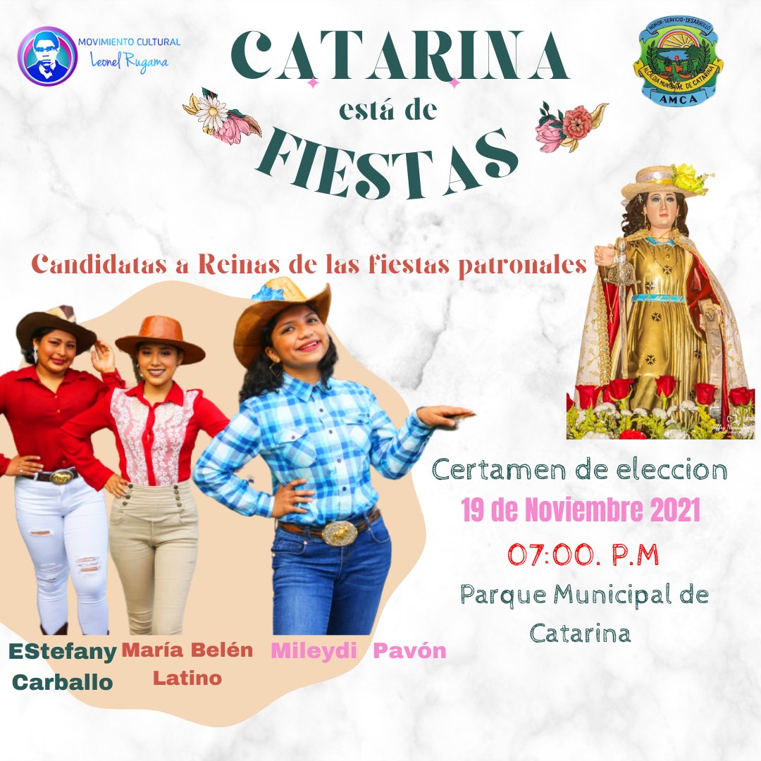 redcatarina's tweet photo. #Catarina|Rompen las fiestas en honor a nuestra santa patrona, Santa Catalina de Alejandría Virgen y Mártir, con el certamen de elección de la Reina de las Fiestas Patronales🥳🥳🤩 https://t.co/KnwdXFU1Cv