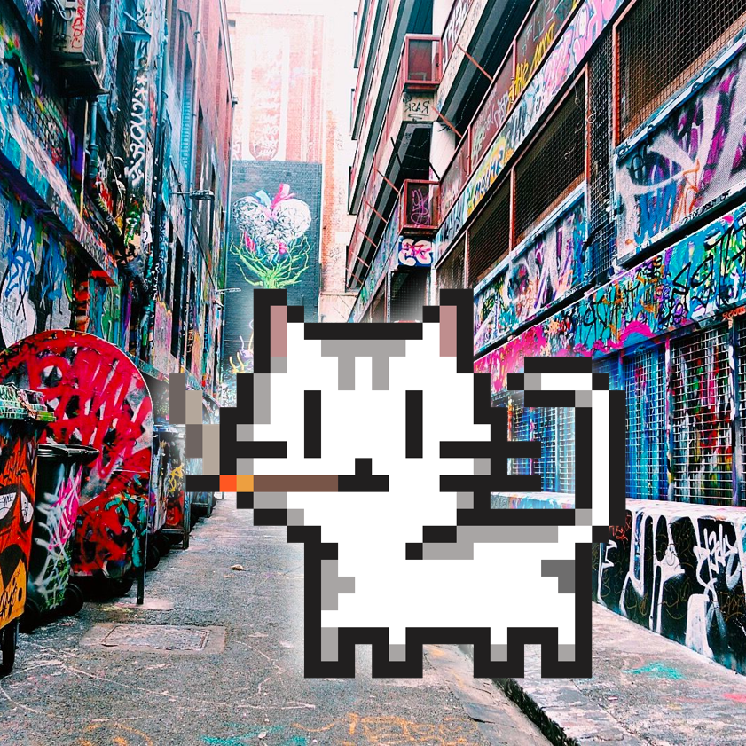 generallymeowin's tweet photo. @JamLeopard The first "Nacho Cat" I made, Cat#3. ❤️🚬🐶 https://t.co/AKleXpFSL8