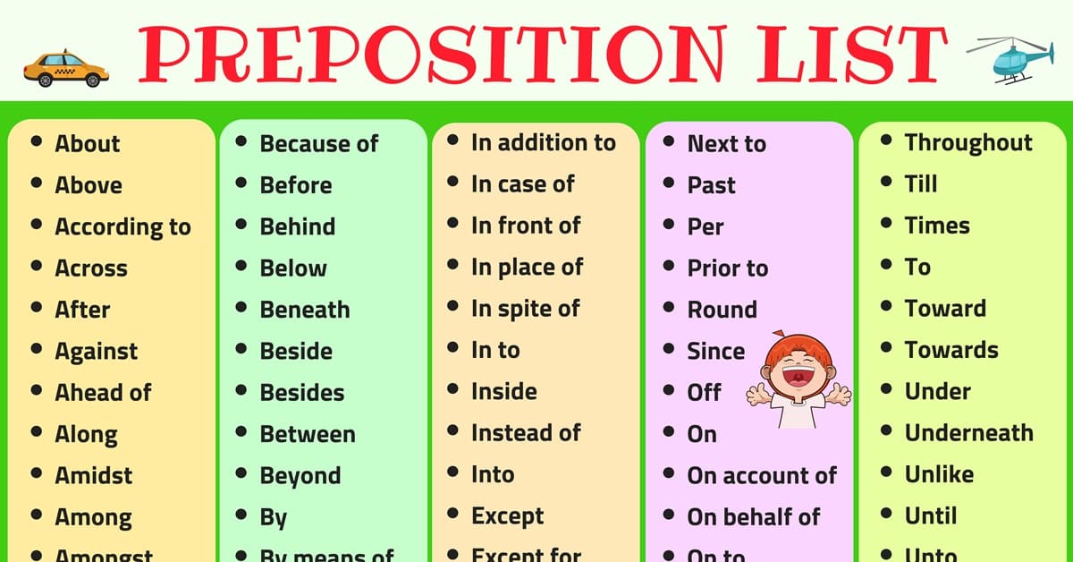 Prepositions after prepositions