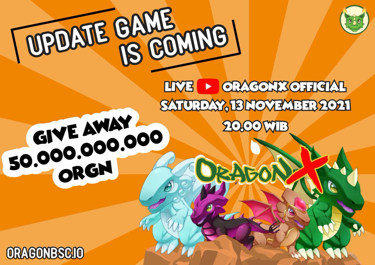OragonXBsc's tweet image. Live AMA in OragonX Official Youtube 

📅 13.11.2021
⏰ 20.00 WIB
📍 OragonX Official Youtube

Prepare your questions, we will choose 10 lucky winners 

💸 50B for 10 lucky winners 

#orgn #oragonx #liveama #liveyoutube #nftgame #nftmarketplace #nextaxie