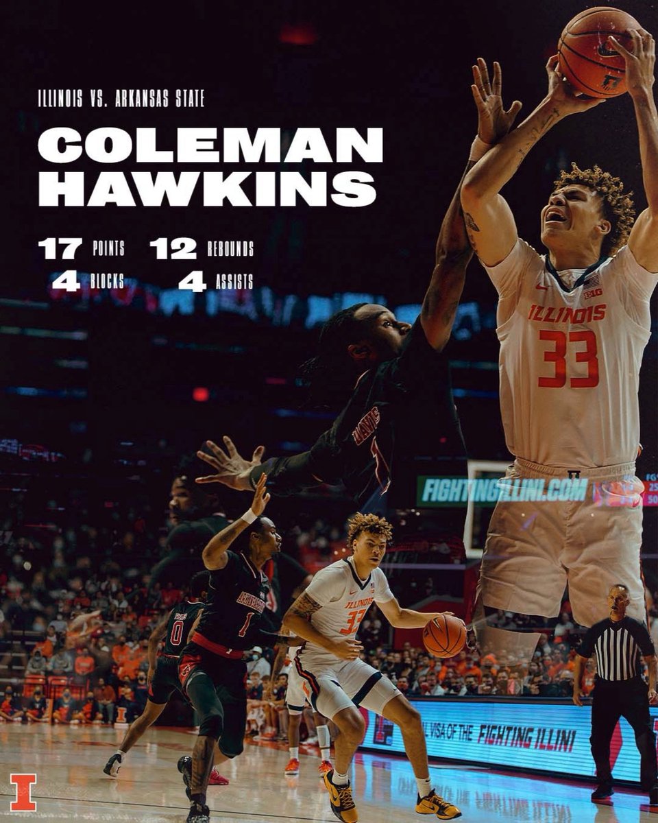Have a day, <a href="/colehawk23/">Coleman Hawkins</a> 

17 points 
12 rebounds
4 assists 
4 blocks 

#Illini | #EveryDayGuys