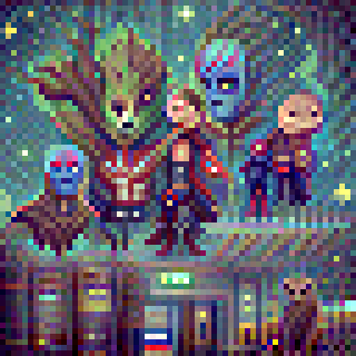 0xMasterpiece's tweet photo. Guardians of the Galaxy
#pixelart #generativeart #digitalart #aiart #marvel https://t.co/UoS4TLzAW8