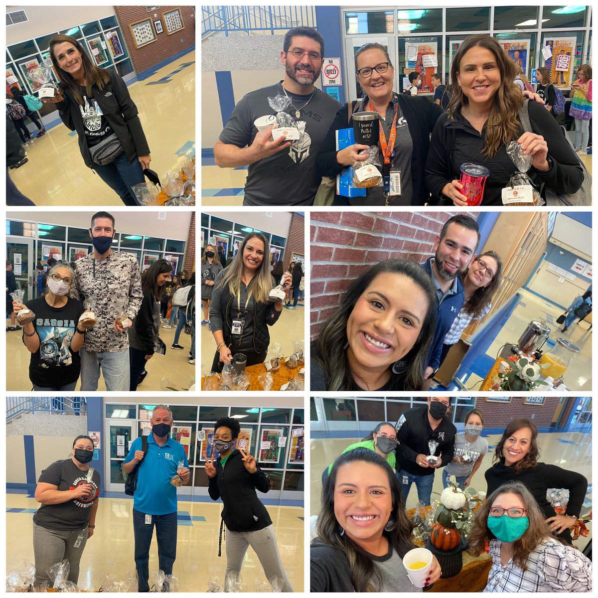 stephnicholec's tweet photo. Hospitality committee has muffin to do but appreciate our HGMS teachers! 🙌🏽 A great morning spoiling some of the best educators with muffins, coffee &amp; juice! 🧃🍩☕️ @NISDGarcia @MinervaMquin4 https://t.co/OEMFMFJ7Xt