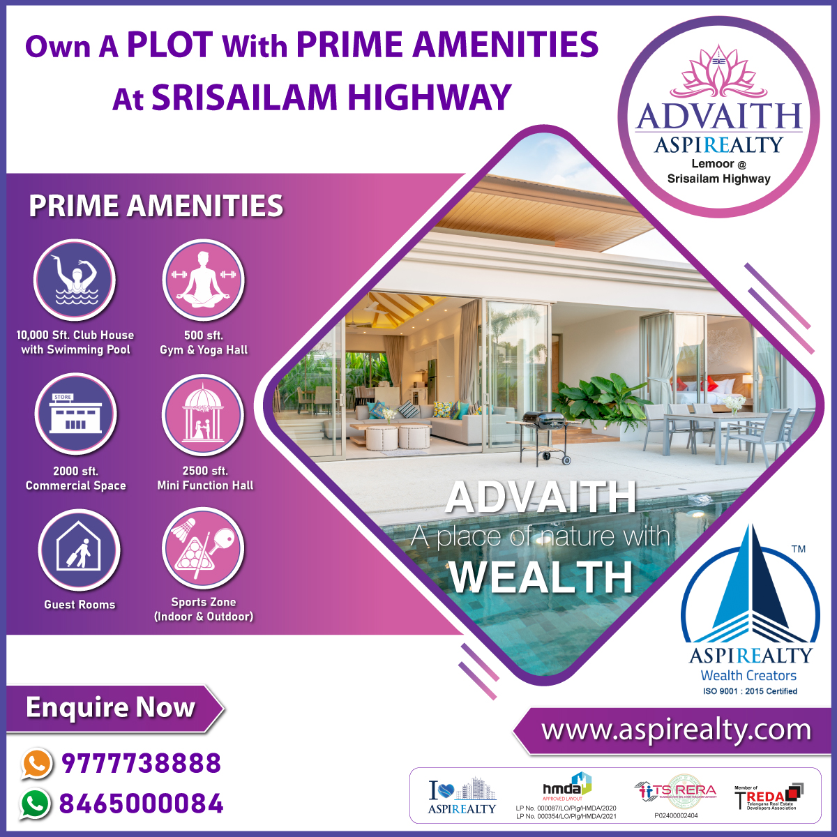 aspirealty's tweet photo. Own A #HMDA Plot With #PrimeAmenities At #SrisailamHighway
Call: 9777738888, WA: 8465000084
https://t.co/uyxQCqvdFf, info@aspirealty.com
#Aspirealty #WealthCreators #HMDA #Advaith #HmdaOpenPlots #HmdaApprovedLayouts #SrisailamHighway #MAKProjects #PharmaCity #Lemoor #ORR14 https://t.co/x4UjTLnGNv