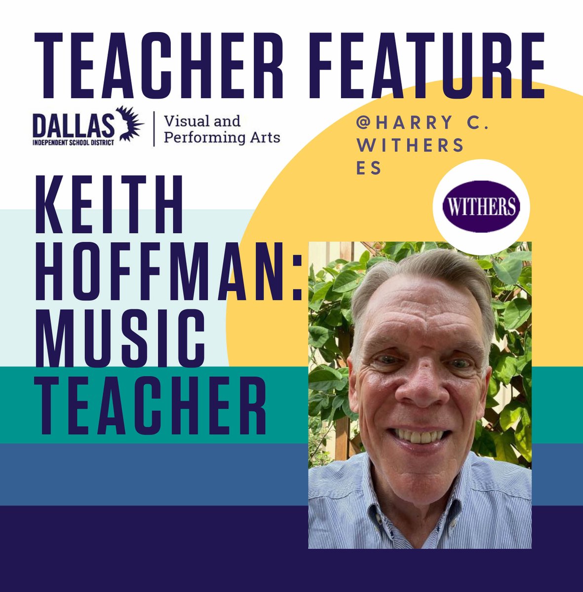 dallasisdvpa's tweet photo. Congrats "Teacher Feature" with Music Teacher Keith Hoffman @DisdWithers as our highlight! We appreciate all that you do! #Music #AES #academicenrichmentsupoort 
@dallasschools @shannontrejo @timlinley @dallasisdvpa @DISD_Libraries @IsdJrotc @DallasISD_HPE @DallasisdSTEM https://t.co/1UhVd2TfJl