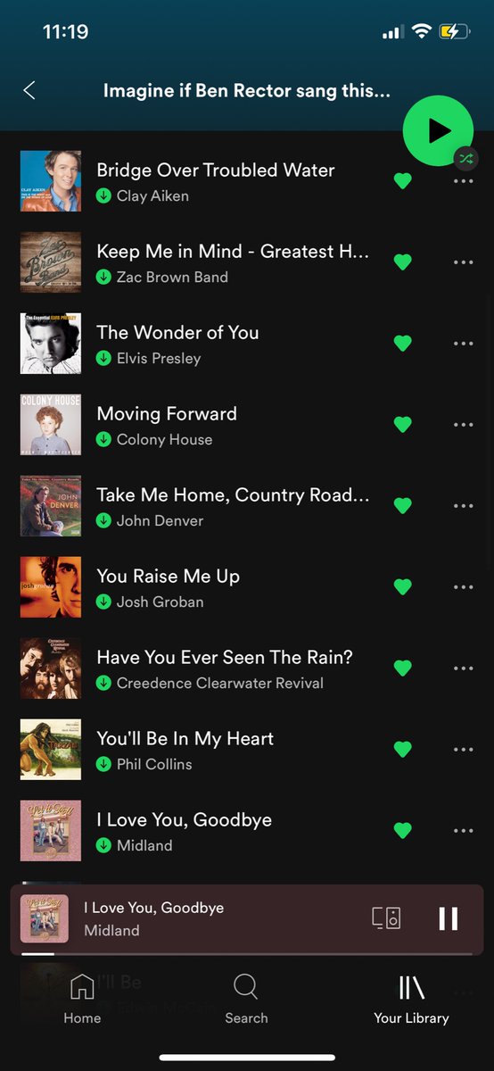 jennyfink7's tweet photo. Started a playlist of some songs I wanna hear @benrector do a cover of. Like could you imagine his vocals and musical style on any of these https://t.co/tYeLKFiuij