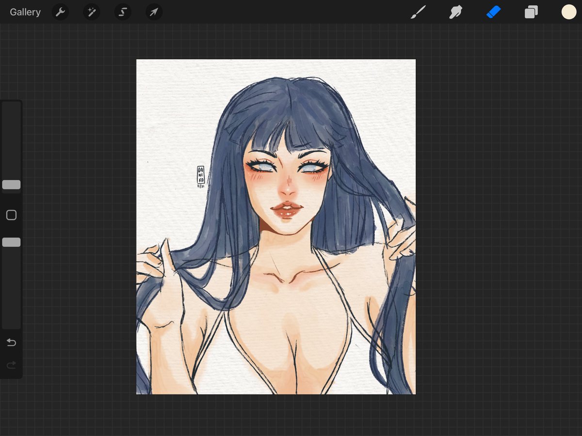 dddaniko's tweet photo. I was trying some watercolor brushes - ended up with a cute Hinata 💜🥴

#hinata #hinatahyuga https://t.co/HxXL689w5J