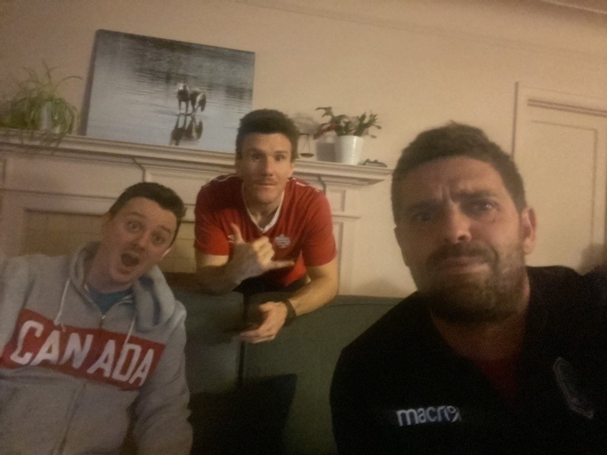 Pablohanson's tweet photo. Three man weave of 🇨🇦luck!! #Dunkley #VoyageursFamily #Qatar2022 #JoDavid https://t.co/01FI8ip4FQ