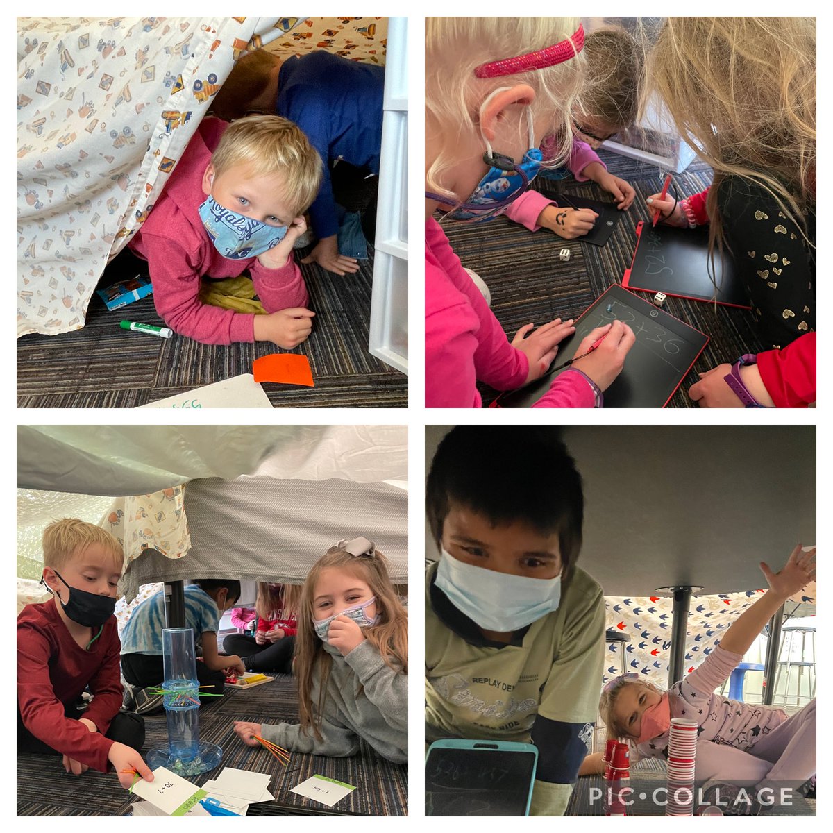 These first grade mathematicians were all smiles today during our “Math in a Fort” Cheetah Celebration! #wegotthelove <a href="/CedarHillsElem/">Cedar Hills Elementary</a>