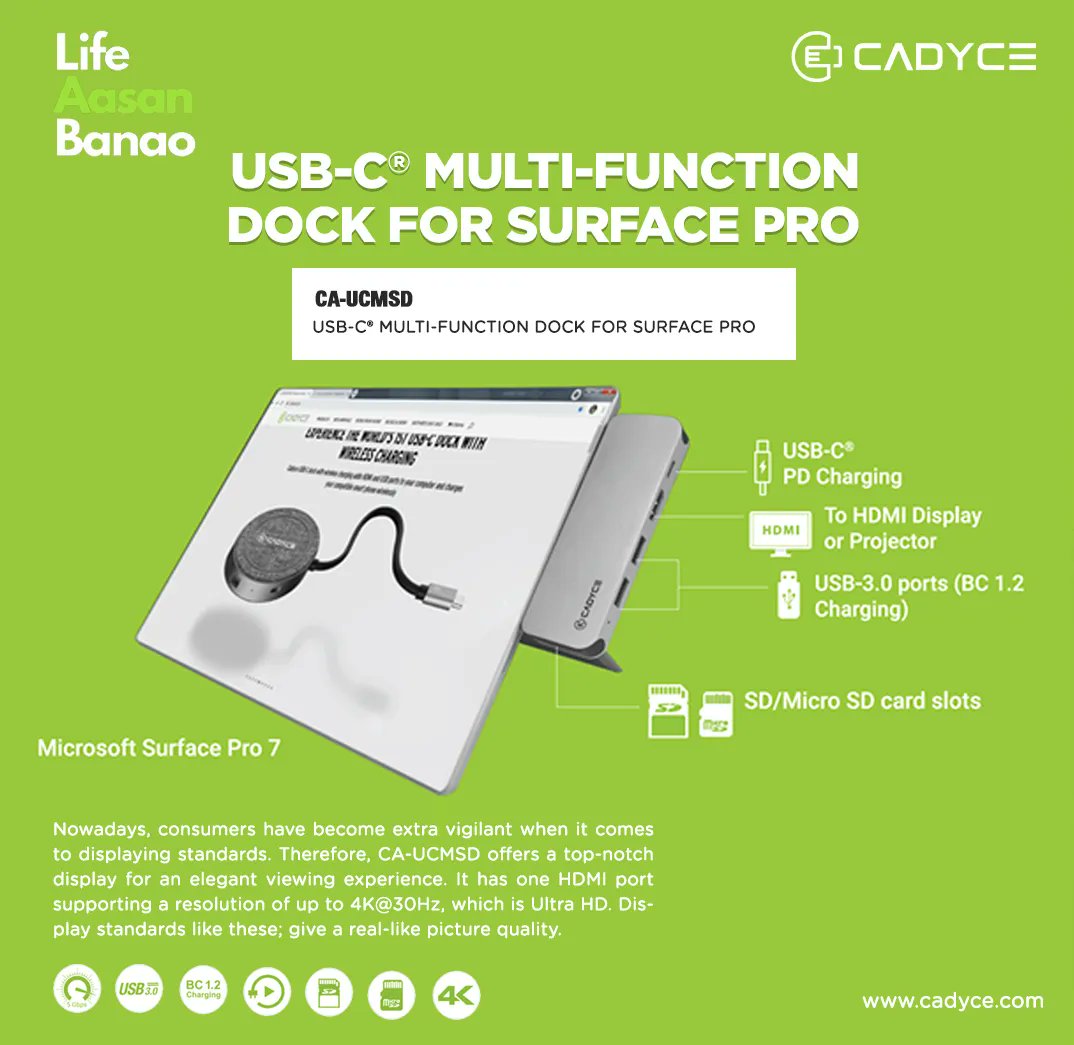 cadyceinc's tweet photo. Your Surface Pro may be infused with efficiency but to amplify that even more, you need an apt mechanism and that’s when CA-UCMSD comes into the picture.
#Cadyce #Lifestylebrand #LifestyleInfluencer #MakingLivesEasy #ConnectivityPartner #Networking #NetworkingBrand https://t.co/vFjnNASgPI