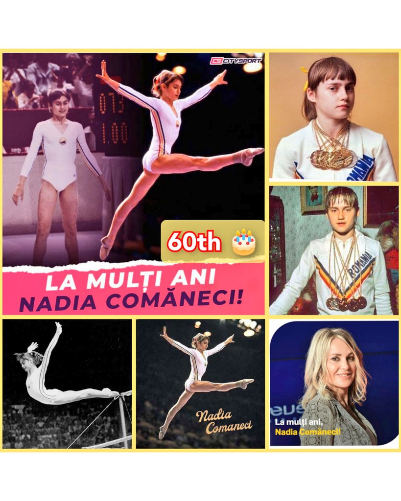 La Multi Ani, Nadia Comaneci! 6x🔟 🇷🇴🤸🏻‍♀️ 

Happy 60th Bday, @NadiaComaneci10 ! 💙💛❤️ 🎂 👏👏🥳 🎈

#LaMultiAni #60th #NadiaComaneci
#12deNovembro #Aniversário #60anos
#Ginástica #Romania #HappyBirthday🎉
