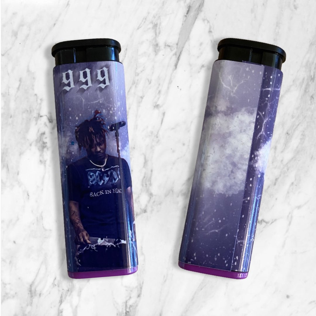 what designs/ artists would YOU like to see on a lighter? 
🍃✨🍃✨🍃✨🍃✨🍃✨
leave comments down below and i’ll DM you if it ends up in my shop! 

New Juice Wrld Refillable Lighters !!!!! 🔮💜💟☮️

This and other designs @ puffandstick.etsy.com
