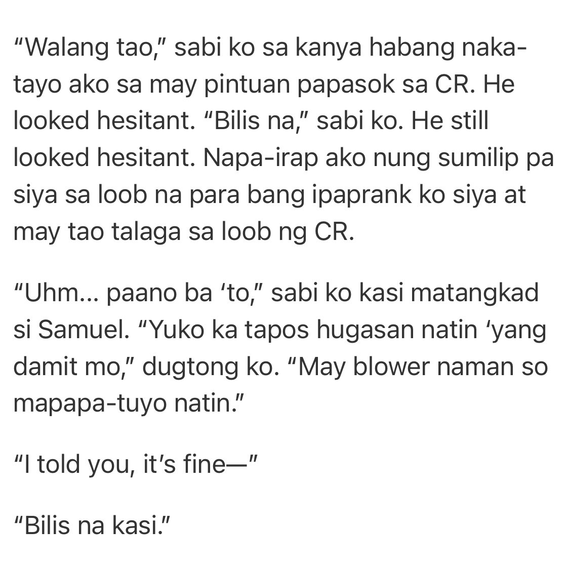 intoyuchengcos's tweet photo. #HTG04
paano talaga pag may nakakita sa samud na pumasok ng restroom tapos maririnig nila sa labas “bilis na kasi” “matatapos na” “nahihirapan ako” oMAIGHAd😭 https://t.co/bDT8Mnv0CF