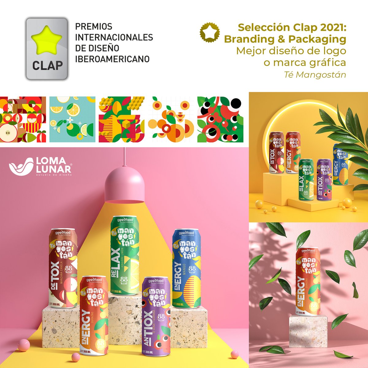 Nuestra empresa asociada LOMA LUNAR fue galardonada con un premio Selección Clap 2021 en la categoría Branding &amp; Packaging - Mejor diseño de logo o marca gráfica, con el diseño de envase de la serie de tés Mangostán.
 
¡¡¡Enhorabuena!!!