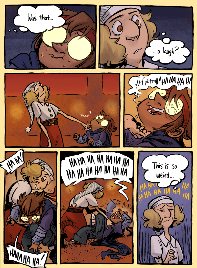 TarotTournament's tweet photo. @ScreenTonesCast I mean, this is a mystery comic, so yeah, the whole thing is spoilers. 🤭  It's hard to keep myself tight-lipped about, but the payoff will be worth it......... eventually.....

In the meantime, here's some foreshadowing that HAS been followed up on: THE TICKLE FIGHT https://t.co/ulPCzJMG9U