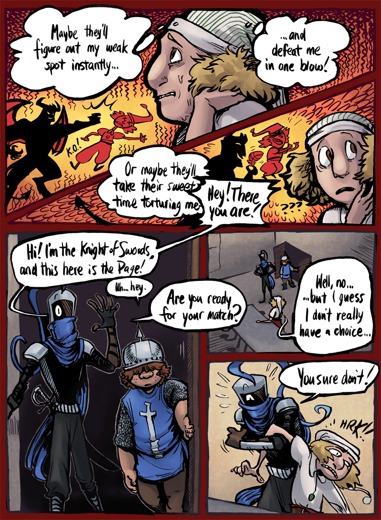 TarotTournament's tweet photo. @ScreenTonesCast I mean, this is a mystery comic, so yeah, the whole thing is spoilers. 🤭  It's hard to keep myself tight-lipped about, but the payoff will be worth it......... eventually.....

In the meantime, here's some foreshadowing that HAS been followed up on: THE TICKLE FIGHT https://t.co/ulPCzJMG9U