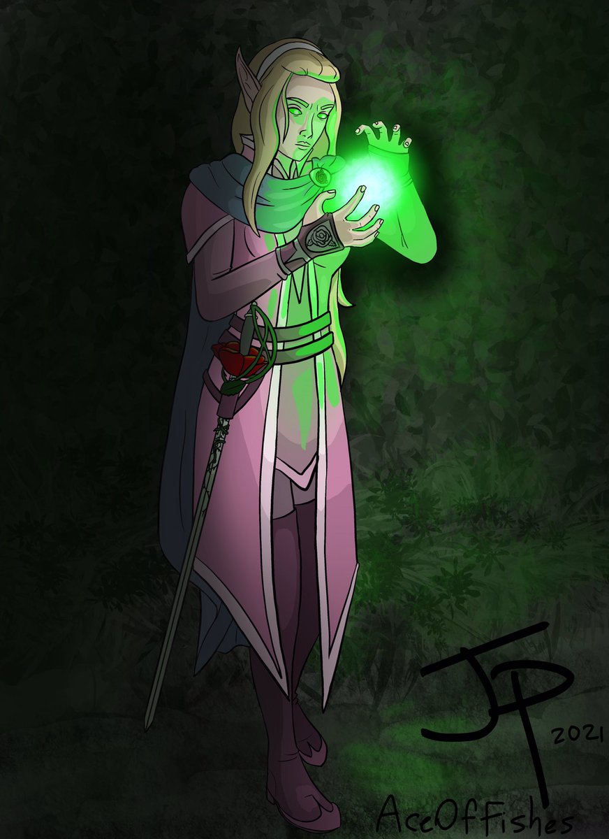 AceOfFishes's tweet photo. Sleeping beauty as an elven warlock. Latest in my series of Disney characters as dungeons and dragons player characters #DnD #disney https://t.co/pLHR9LgyfB