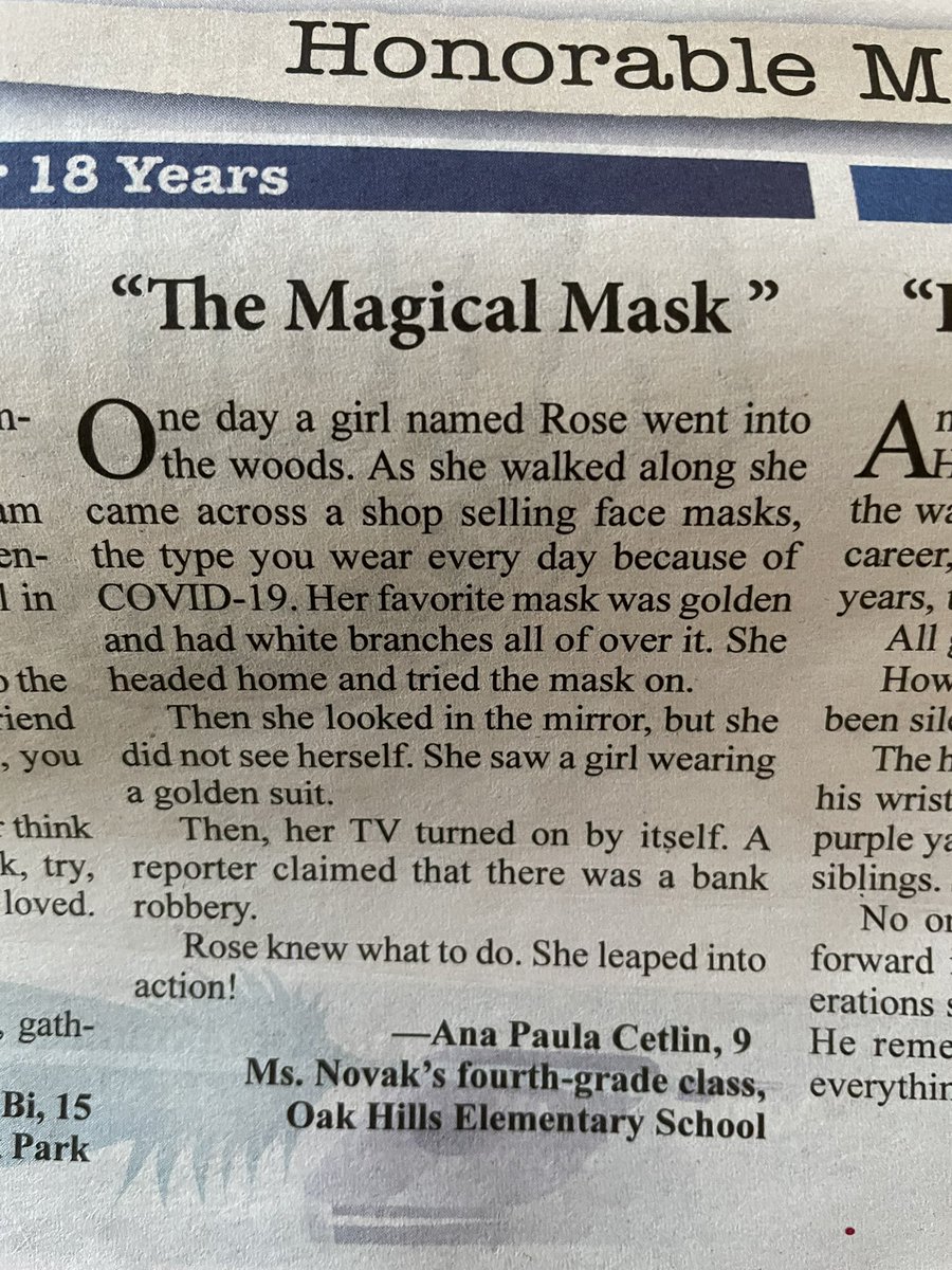 My little girl was an Honorable Mention on <a href="/acornnewspaper/">The Acorn</a> fiction contest. She’s so proud!! Shout out to <a href="/OakHillsCoyotes/">Oak Hills</a>’ <a href="/MrsEvaNovak/">Eva Novak 📚</a> for being such an amazing teacher! The love of books and storytelling is such a  gift! Now Ana wants to be an inventor AND a writer. #ProudDad