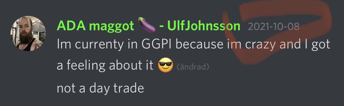 Here’s me first mentioning my trade on $GGPI on October 8th in <a href="/tradermike1234/">Trader Mike</a> discord. Buying it in the low 10s!
Maybe join up with us? If you wanna learn from tons of great traders 🙏🏻💰