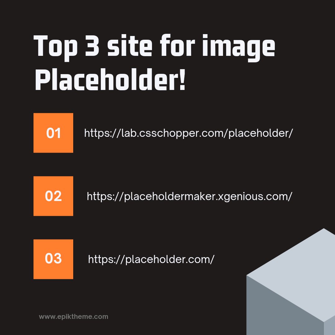 EpikTheme's tweet photo. Top 3 website for generating dummy image for your projects.
#epiktheme #resources #usefultips #placeholder #technology https://t.co/lDzXf6VEj9