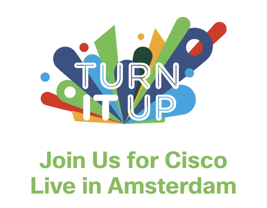 Join us in #Amsterdam &amp; get ready to #TurnITUp by learning directly from #Cisco’s best &amp; brightest!!!
Have you secured your seat?
Early Bird ends Dec 7th 😉
Looking forward to seeing you all there 🎉😊🎉

#CiscoLiveEMEAR #CLEUR #SEMaker 

ciscolive.com/emear.html?zid…
