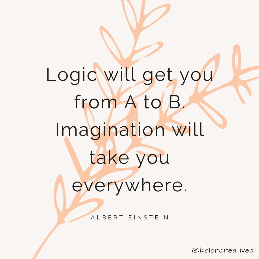 Kolor_Creatives's tweet photo. #MondayMotivation 

“Logic will get you from A to B. Imagination will take you everywhere.” – Albert Einstein

#KolorCreatives #Motivation #Inspiration https://t.co/GOZmvyUgML