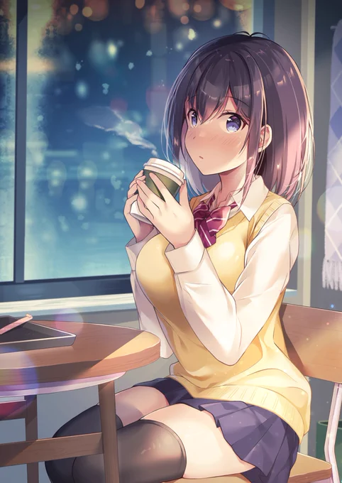 「ごめん待った?」
雪の降る夜、はわわJKちゃんと待ち合わせ。
#はわわなJKシリーズ 