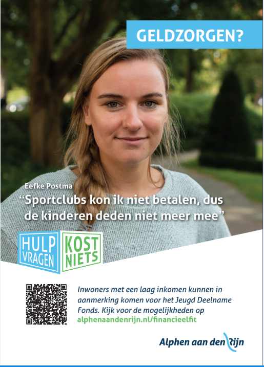 Financieel fit. Soms loopt het leven niet zoals u zou willen. Als u uw rekeningen niet op tijd kunt betalen of u zich zorgen maakt over geld dan kan de gemeente u helpen. Hulp vragen, kost niets. Kijk op de website van de gemeente Alphen aan den Rijn: ow.ly/sKHI50GLtik
