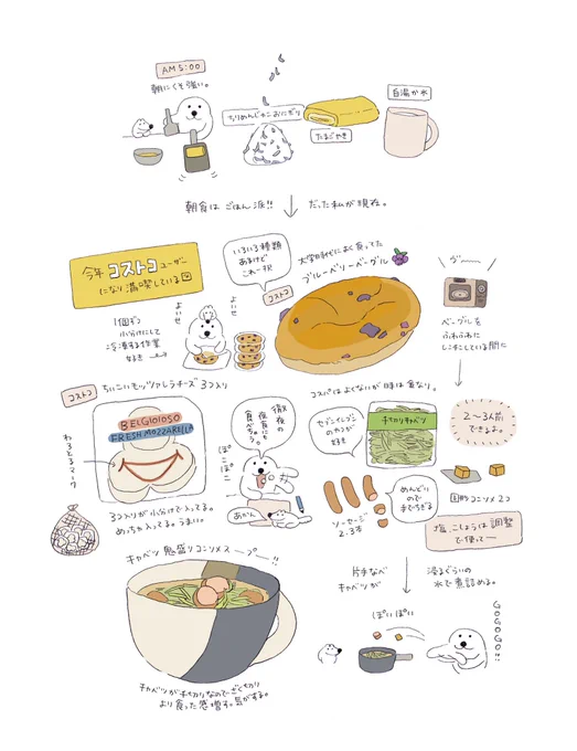 最近の朝食事情🍙🥯
ごはん派からパン派へ…そしてコストコユーザーになっていく。時間ないけどしっかり食べたい、おすすめです。 