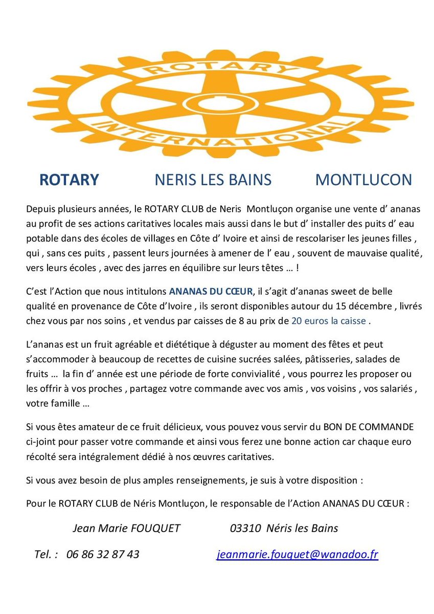 MartineCONORD's tweet photo. Opération @ClubBains  @RotaryFR #ananas 
 @rotarymagfr @NicolasVal10 @martnmaud @AG_indry_RI9101
Vous pouvez aussi commander au Club situé le plus proche de chez vous ! https://t.co/iZze4xSQJH