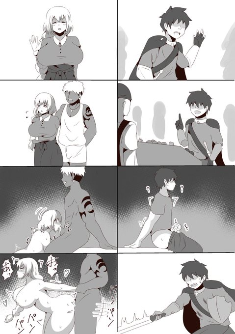 (NTR)相思相愛の幼馴染を故郷に残して旅立った勇者。勇者が必死で魔物と戦ったりしてる間幼馴染は他の男から言い寄られじっくり堕とされていっちゃう絵(再) 