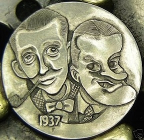 Hobo_Nickel_Soc's tweet photo. #OTD 11/10/1942 Road to Morocco starring #BingCrosby &amp; #BobHope debuted  #HoboNickel #CoinCarving by #SteveCox #Movie https://t.co/BNhe0pzkPP