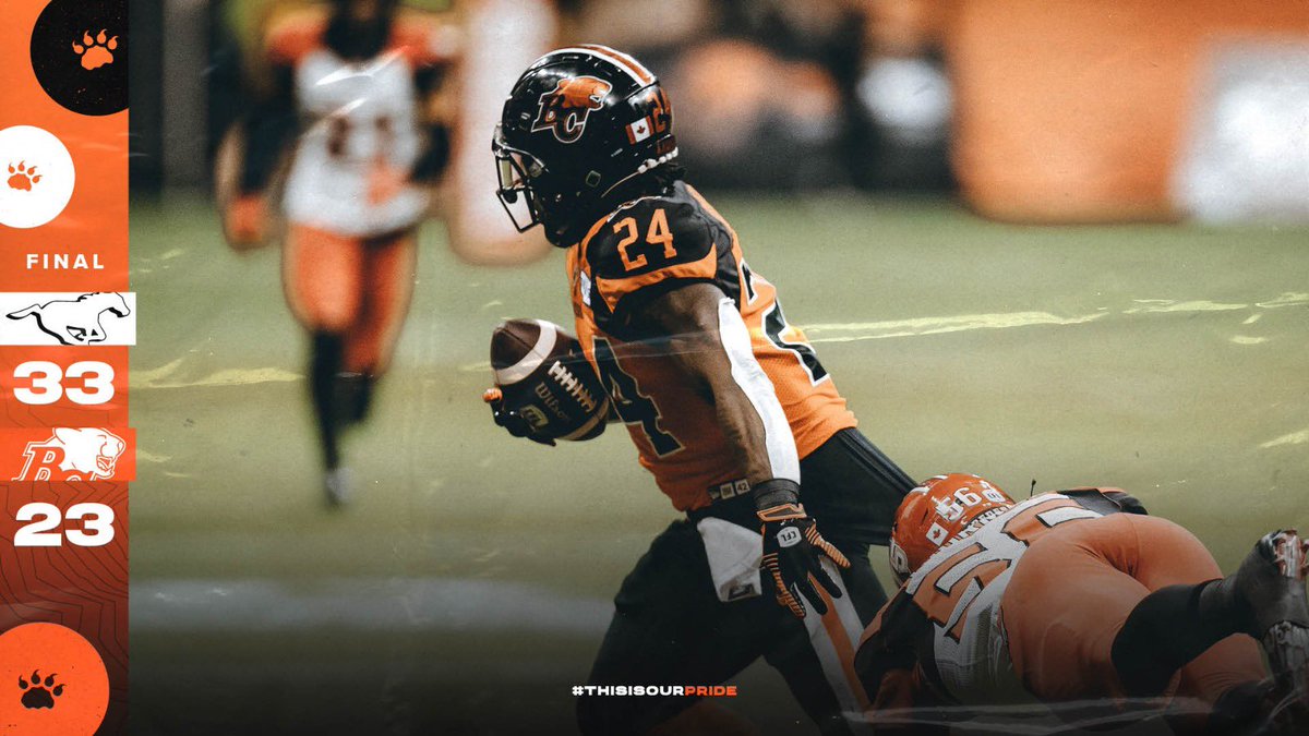 BCLions's tweet photo. Final from BC Place 💔

Our final game next week is all about YOU, #BCLions fans… lots of giveaways and tributes to the best fans in the league. See you then. 🧡 https://t.co/zCaRxGGJnR