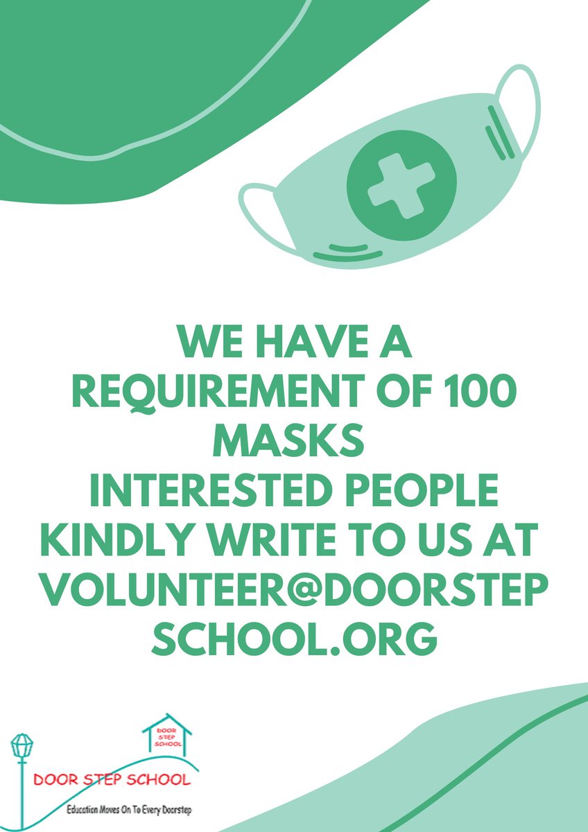 PuneDSS's tweet photo. Interested people kindly dm us and share the post amongst your friends and family.

#requirement #masks #kids #education #saturday
#saturdaypost https://t.co/eI45gW0NbZ