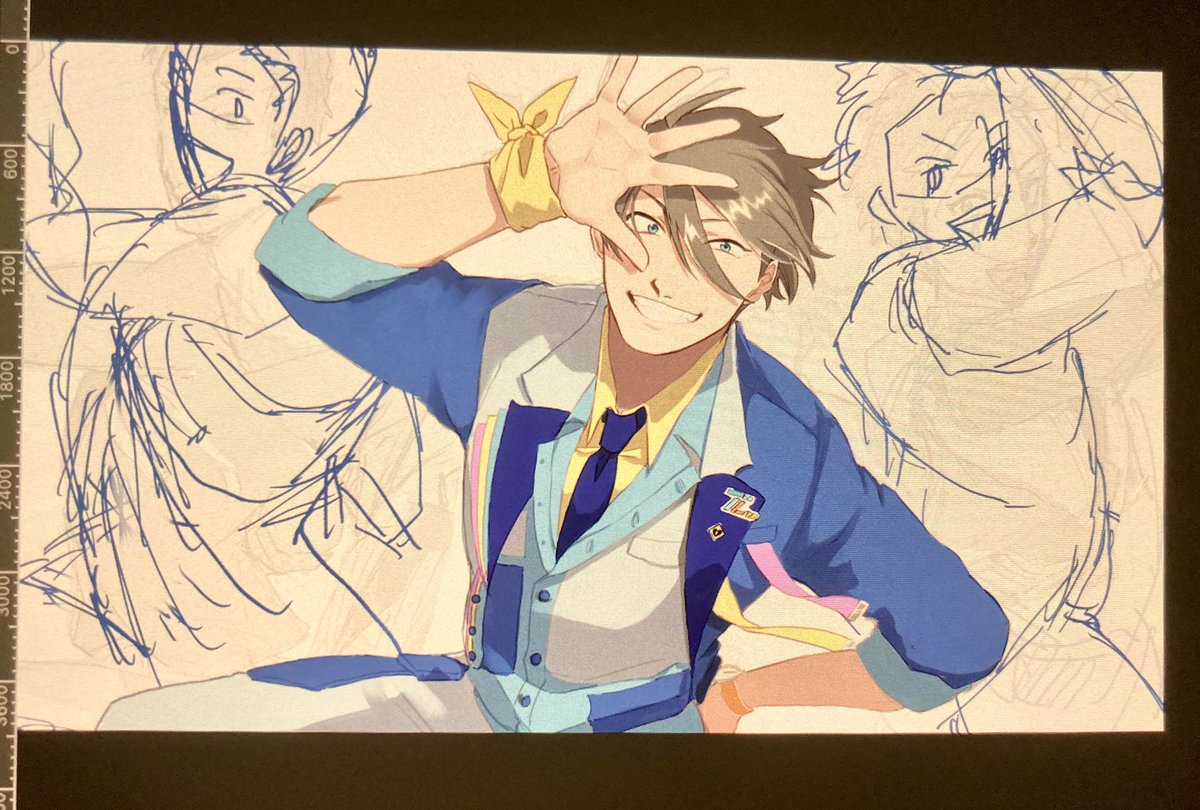 これはこないだ「全部グレーに塗って形を整えてから描くと良い!」というナオキサイトウ先生のアドバイスを元に描き始めたのに、結局うまくいかなくてグレーの絵をガン無視してかきあげたの図。 