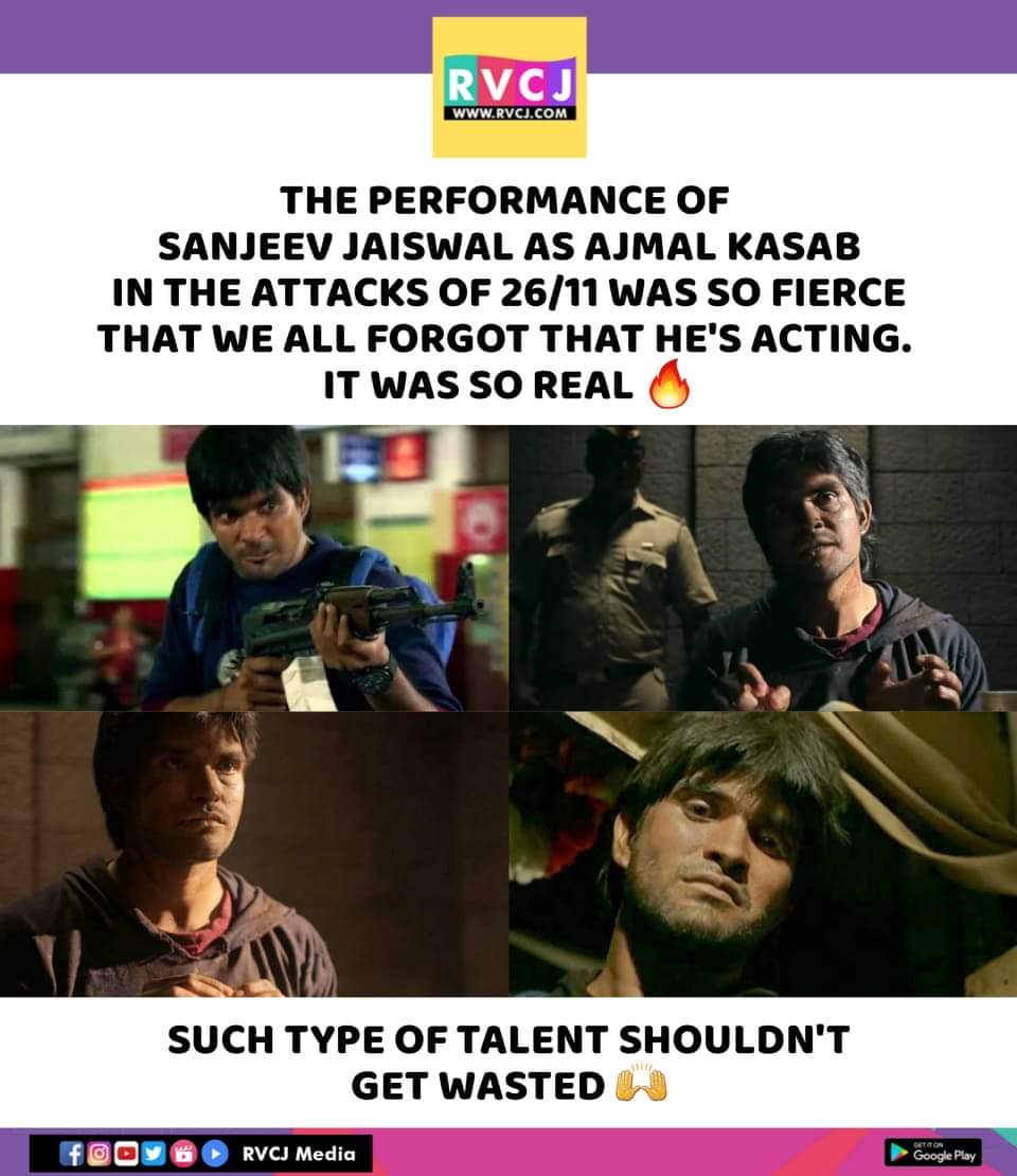 rvcjmovies's tweet photo. 👏
#attacksof2611 #ajmalkasab #kasab #movie #bollywood #acting #rvcjmovies https://t.co/TZxIIa010T