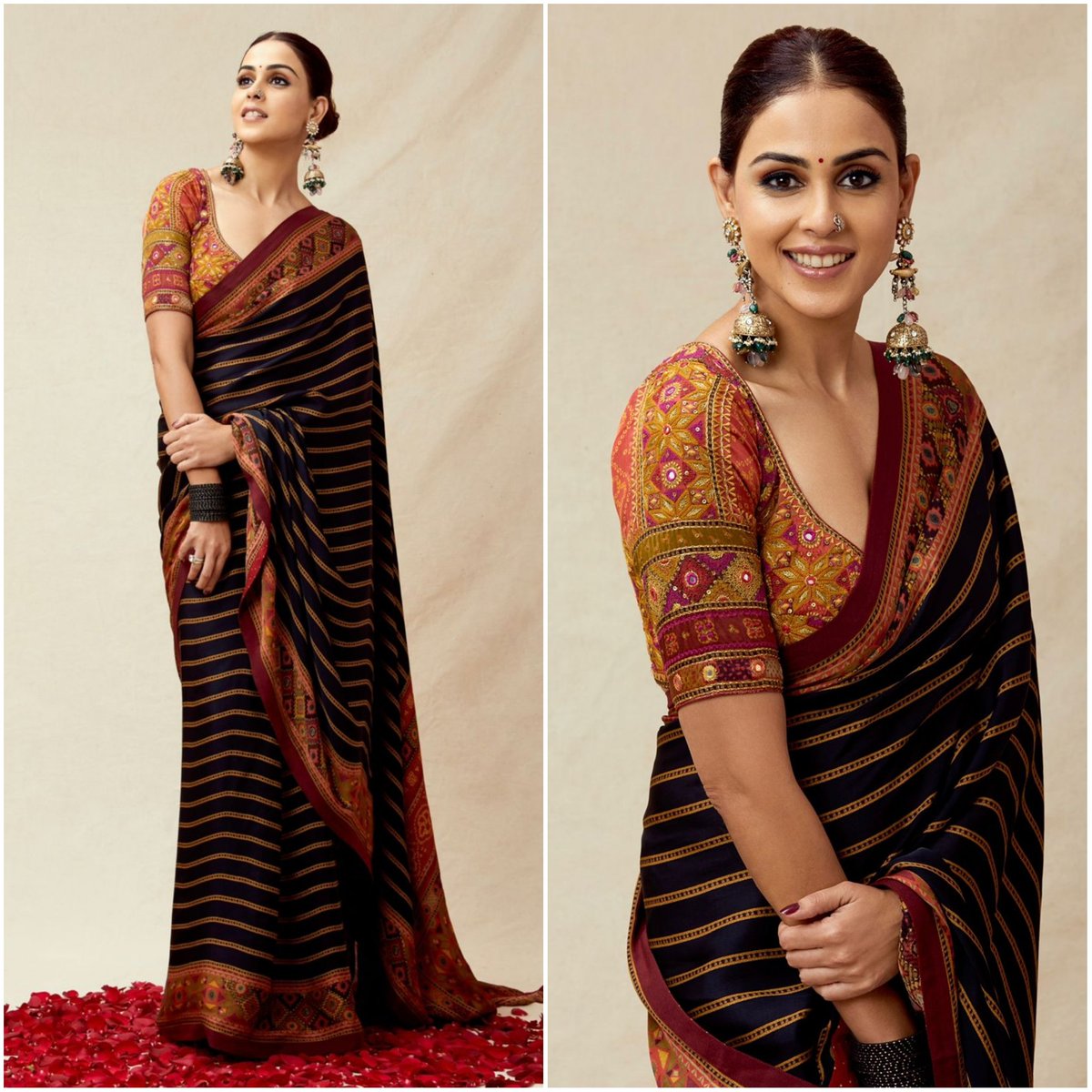 PrithamSadashiv's tweet photo. ❤️ @GeneliaD gorgeous in @RituKumarHQ Saree & @MyMotifs Jewellery for Zee Marathi #ChalaHawaYeuDya - Styled By Pranay Jaitly & Shounak Amonkar
#OOTD #GeneliaDeshmukh #RIRituKumar https://t.co/UASVKGEytF