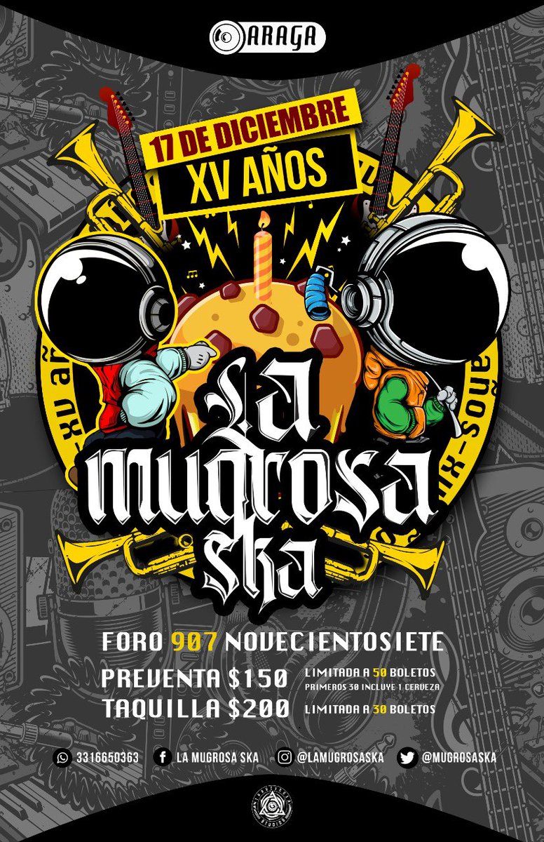 MugrosaSka's tweet photo. Nos vemos en nuestro festejo de 15 años 🎈🎈
17 de diciembre 
📍Centro cultural 907
🎫 Tickets por DM
@GDLConcierto https://t.co/EFAxigQREv