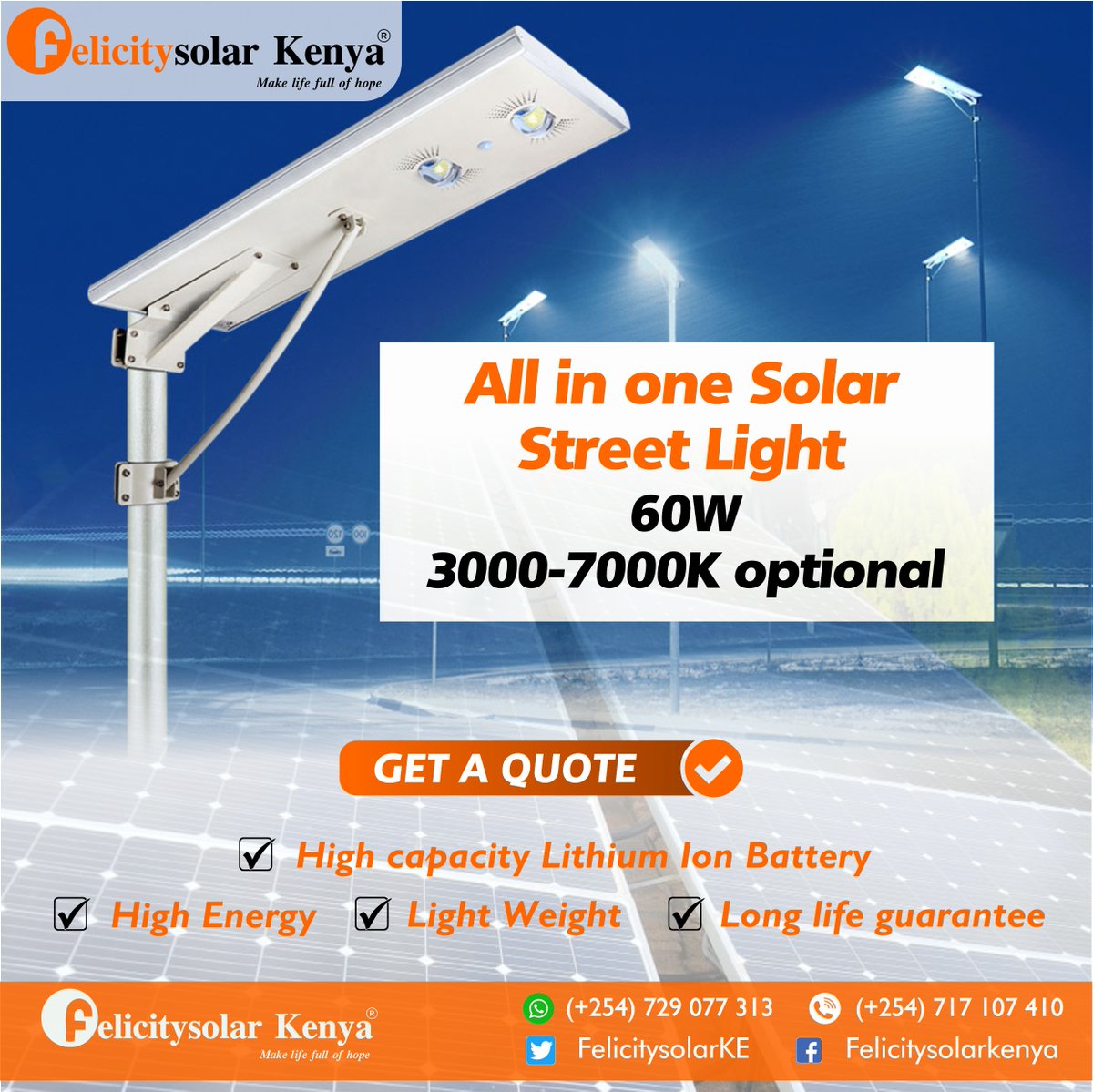 FelicitysolarKE's tweet photo. No more counting kilowatts. Indulge with all the electricity you want with Felicity solar Kenya today.
Talk to us: 0729077313 | 0717107410 for solar installation/enquiries.
#MasculinitySaturday #netflixandchill #RapturelsKnocking Ngilu Linda Ogutu Steph Curry Kitui FIFA Russ https://t.co/88cCLzgals