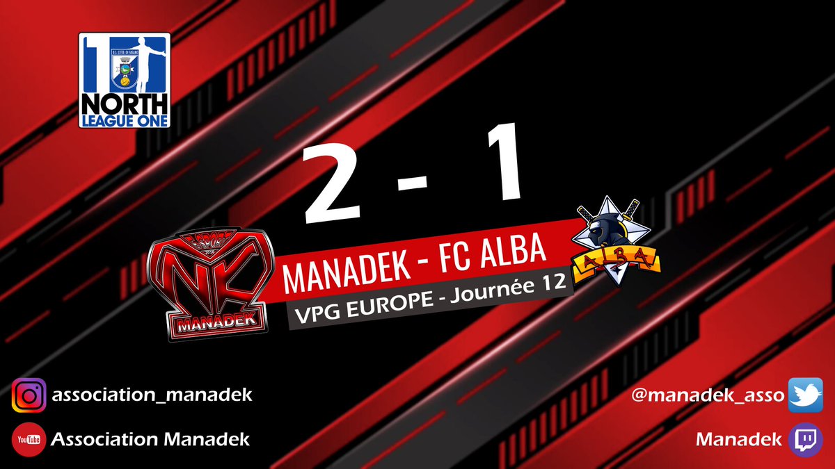 manadek_asso's tweet photo. ð| @VPGEurope
ð| #FCALBA
â
| 2-1
ð| @VPGFrance_
ð| @SIMPLEGAME10
â
| 1-0 https://t.co/SH8QStQIFK