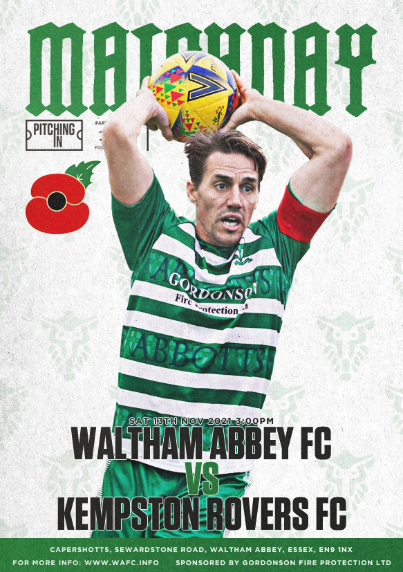 walthamabbeyfc's tweet photo. 💚⚽️MATCHDAY⚽️💚

🆚: @Kempston_Rovers 
🏆: @SouthernLeague1 
⏰: 3:00PM
🏟️: Capershotts, EN9 1NX

#LestWeForget 

#UPTHEABBEY #NEVERGONNAGIVEYOUUP https://t.co/u35FYtIpcg